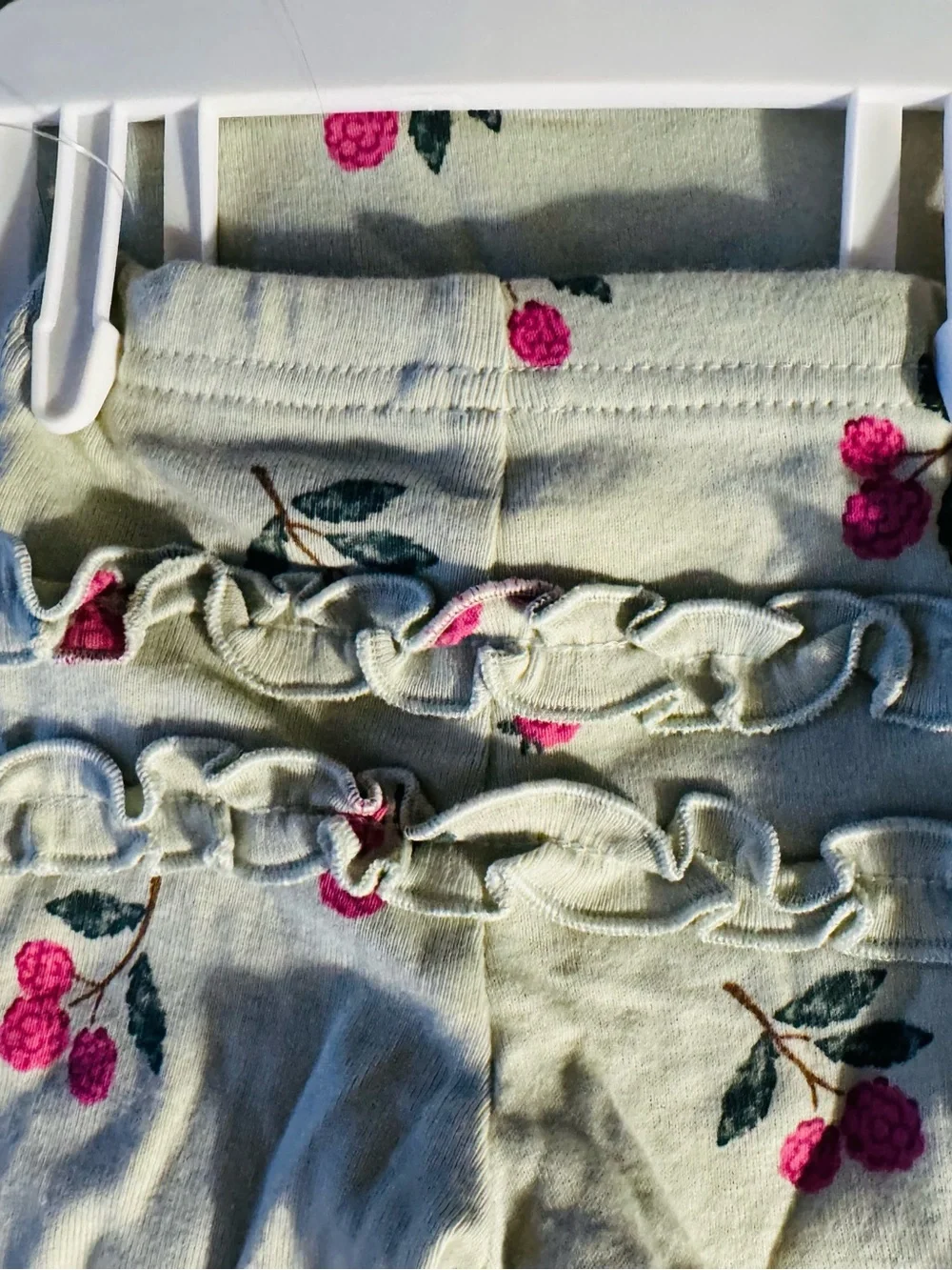 Mint Green Floral Ruffle Baby Romper Set with White Bodysuit, 3 LongSleeved